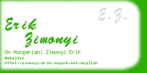 erik zimonyi business card